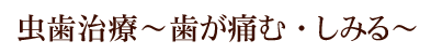 虫歯治療～歯が痛む・しみる～